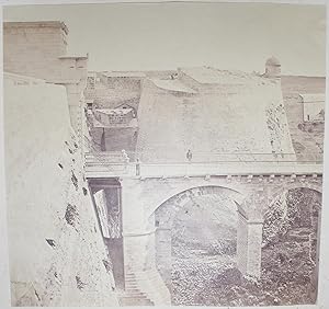 Original photograph of the Bridge of the Porta Reale, Valletta, Malta. - [EARLY PHOTOGRAPH OF MALTA]