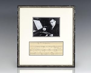 Dmitri Shostakovich Autograph Musical Quotation Signed.