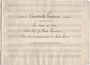 Canzonetta Veneziana. 'La note xe bela', con accompagnamento di Forte-Piano