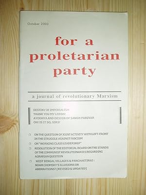 For a Proletarian Party: A Journal of Revolutionary Marxism : October 2003