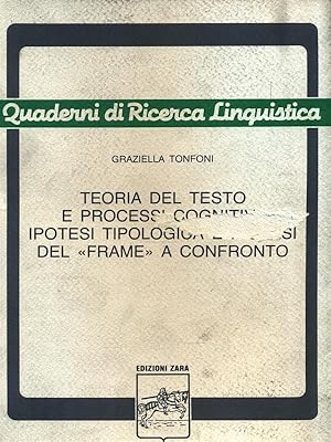 Bild des Verkufers fr Quaderni di Ricerca Linguistica 2. Teoria del testo e processi cognitivi zum Verkauf von Librodifaccia