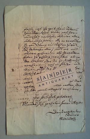 Erbauseinandersetzung mit Carl August von Döring auf Dahlen und Bärenklause. Deutsche Handschrift...