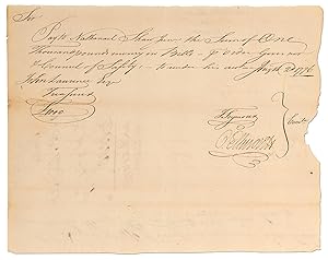 Holograph Revolutionary War Document Paying Privateer Nathaniel Shaw 1000 Pounds. 1776