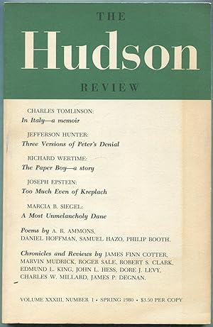 Imagen del vendedor de The Hudson Review - Volume XXXIII, Number 1, Spring 1980 a la venta por Between the Covers-Rare Books, Inc. ABAA