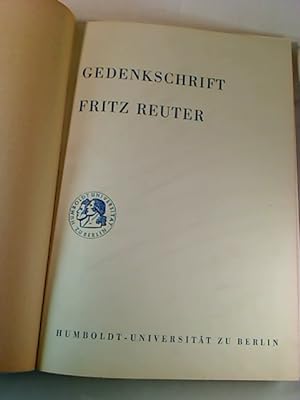 Gedenkschrift Fritz Reuter.