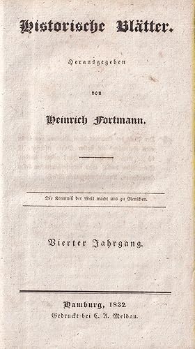 Historische Blätter. JG. 4, (= Nrn. 1-52) von 5, apart. Hrsg. von Heinrich Fortmann.