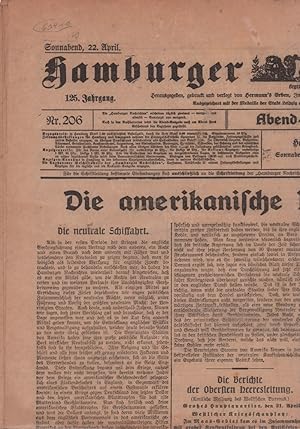 Hamburger Nachrichten. JG. 125, Nr. 206, Sonnabend, 22. April 1916, Abend-Ausgabe. (Hrsg. unter R...