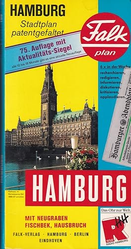 Image du vendeur pour Falk-Plan Hamburg : Stadtplan [No. 105]. 75. Aufl. mit Aktualitts-Siegel. Mit Neugraben, Fischbek, Hausbruch. Stadtplan, patentgefaltet. mis en vente par Antiquariat Reinhold Pabel