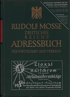 Deutsches Reichs-Adressbuch für Wirtschaft und Verkehr, Rudolf Mosse. BAND IV: Bremen, Hamburg, B...