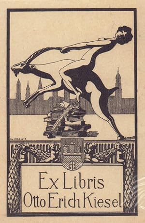 EX LIBRIS Otto Erich Kiesel. Hochdruck vom Klischee nach einer Federzeichnung.