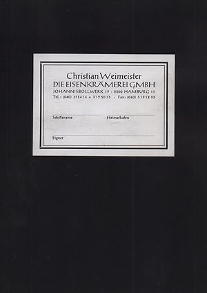 Christian Weimeister - Die Eisenkrämerei GmbH, Hamburg. Katalog Bootsausrüstung.