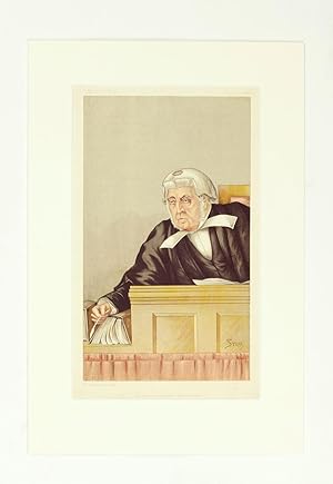 'HE WAS AN ORNAMENT ON THE BENCH' : VANITY FAIR VINTAGE ROWING PRINT George Denman PC, QC.