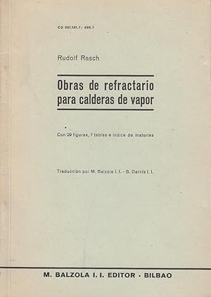 Bild des Verkufers fr OBRAS DE REFRACTARIO PARA CALDERAS DE VAPOR zum Verkauf von Libreria Rosela