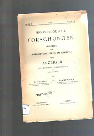 Imagen del vendedor de Finnisch - Ugrische Forschungen Zeitschrift Band 1 Heft 3 a la venta por Windau Antiquariat