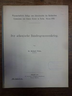 Seller image for Der athenische Bundesgenossenkrieg, Wissenschaftlche Beilage zum Jahresberichte des Berlinischen Gymnasiums zum Grauen Kloster zu Berlin - Ostern 1895, for sale by Antiquariat Orban & Streu GbR