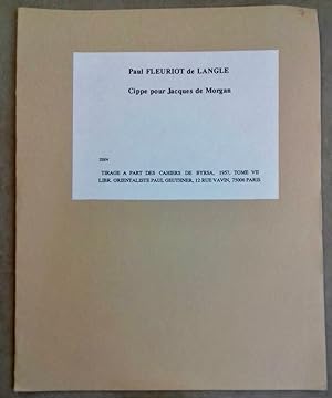 Seller image for Cippe pour Jacques de Morgan for sale by Meretseger Books