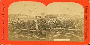 [Stereoview] Suspension Bridge, Niagara