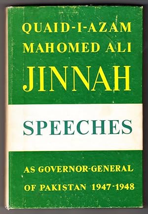 Bild des Verkufers fr Speeches as Govenor-General of Pakistan 1947-48. zum Verkauf von Hatt Rare Books ILAB & CINOA