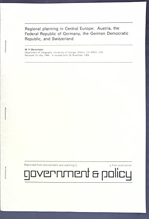 Seller image for Regional planning in Central Europe: Austria, the Federal Republic of Germany, the German Democratic Republic, and Switzerland; Reprinted from: Government & Policy for sale by books4less (Versandantiquariat Petra Gros GmbH & Co. KG)
