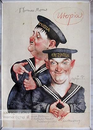 Plakat - UTOPIA - Stan Laurel und Oliver Hardy (Dick & Doof) - - (Poster Affiches Affiche Vintage).