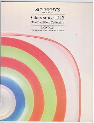 Glass since 1945. The Dan Klein Collection.