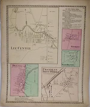 Immagine del venditore per Map of Lee Center, Delta, Stokes, West Branch, and Franklin Iron Works, New York venduto da Yesterday's Gallery, ABAA