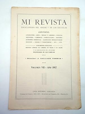 MI REVISTA. INDICE VOLUMEN VII. AÑO 1917. 4 HOJAS (Vvaa) CALPE, 1917