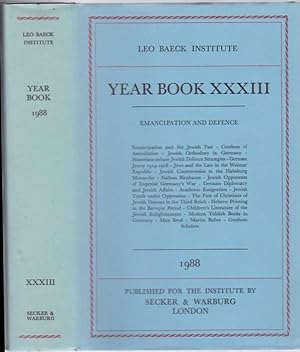 Bild des Verkufers fr Leo Baeck Institute Year Book XXXIII (1988): Emancipation and Defence zum Verkauf von Graphem. Kunst- und Buchantiquariat
