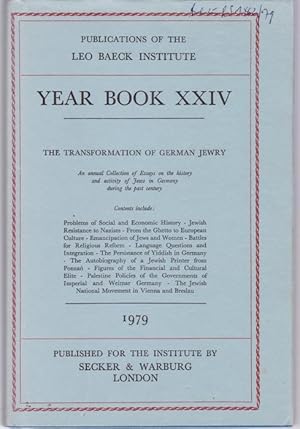Bild des Verkufers fr Leo Baeck Institute Year Book XXIV (1979): The transformation of German Jewry zum Verkauf von Graphem. Kunst- und Buchantiquariat
