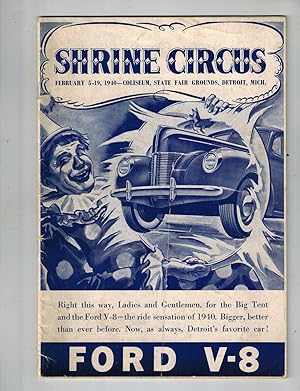 Shrine Circus Program, February 5-19, 1940, State Fair Grounds, Detroit, Mich.