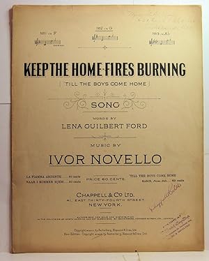 Seller image for KEEP THE HOME FIRES BURNING TILL THE BOYS COME HOME SONG for sale by Rose City Books