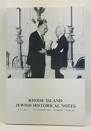 Image du vendeur pour Rhode Island Jewish Historical Notes, Volume 10, Number 3, Part B (November 1989) mis en vente par Cat's Cradle Books