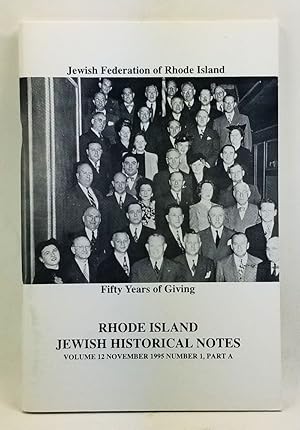 Seller image for Rhode Island Jewish Historical Notes, Volume 12, Number 1, Part A (November 1995) for sale by Cat's Cradle Books