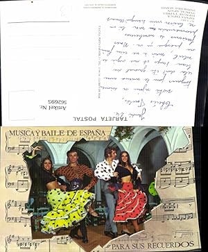 Seller image for 562695,Liedkarte Musica y Baile de Espana Para sus Recuerdos Flamenco Tango Spain Volkstypen for sale by Versandhandel Lehenbauer