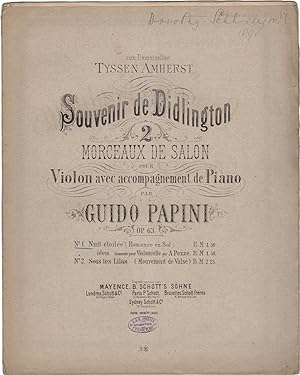 Souvenir de Didlington. 2 Morceaux de Salon pour Violon avec accompagnement de Piano. Op. 63. No....
