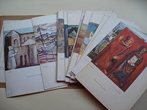 18 cartas y menú de restaurante ilustradas por 18 pintores. Colección Ybarra, Sevilla