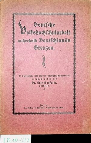 Bild des Verkufers fr Deutsche Volkshochschularbeit auerhalb Deutschlands Grenzen. zum Verkauf von ANTIQUARIAT.WIEN Fine Books & Prints