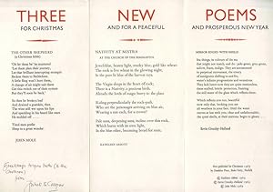 Seller image for Three New Poems for Christmas and for a Peaceful and Prosperous New Year for sale by The Bookshop at Beech Cottage