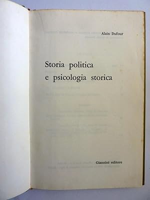 Imagen del vendedor de STORIA POLITICA E PSICOLOGIA STORICA a la venta por Historia, Regnum et Nobilia