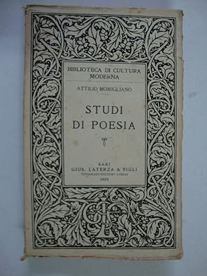 Imagen del vendedor de Studi di poesia a la venta por Studio Bibliografico Restivo Navarra