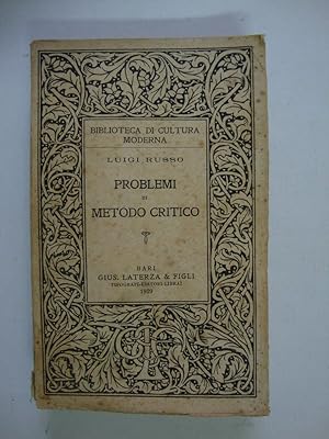 Problemi di metodo critico