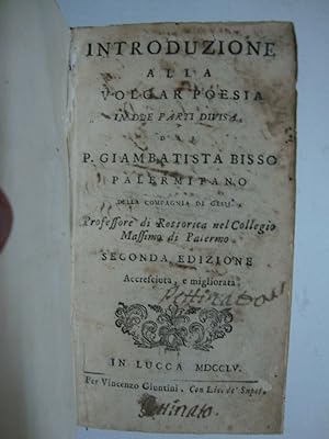 Introduzione alla volgar poesia (in due parti divisa)