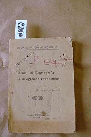 Seller image for Elementi di Cosmografia e Navigazione Astronomica for sale by Studio Bibliografico Restivo Navarra