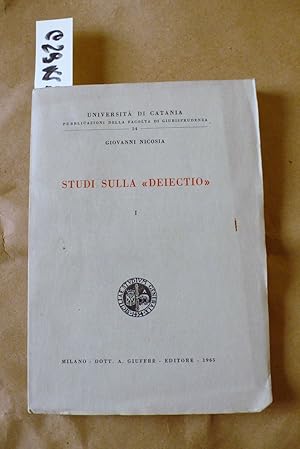 Studi sulla "Deiectio" (Vol. I)