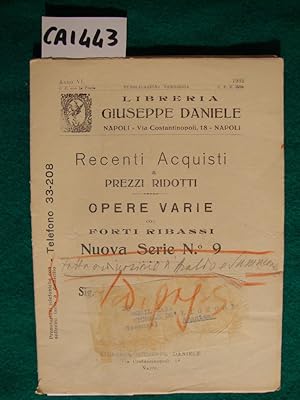 Libreria Antiquaria Giuseppe Daniele - Cataloghi (1931) - Nuova Serie