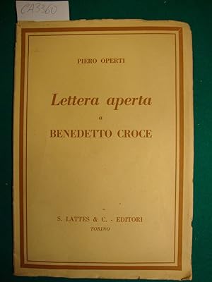 Lettera aperta a Benedetto Croce