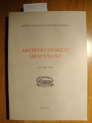Archivio Storico Siracusano s. III, XIII (1999)