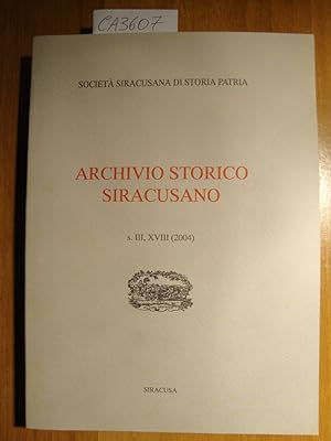 Archivio Storico Siracusano s. III, XVIII (2004)