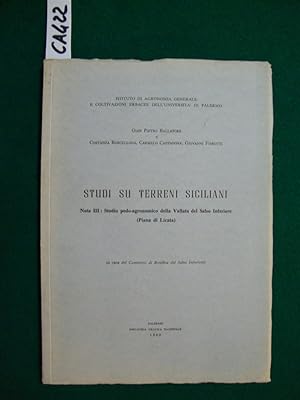 Studi su terreni siciliani - Nota III : Studio pedo-agronomico della Vallata del Salso Inferiore ...