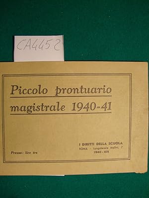 Piccolo prontuario magistrale 1940-41